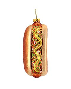 Gisela Graham Painted Glass Hot Dog Decoration